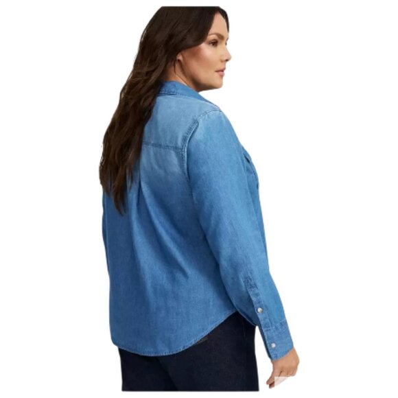 Torrid Lizzie Plus Size Denim Button-Up Shirt - Picture 2 of 10